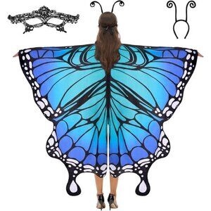 Spooktacular Creations Adult Butterfly Wings set includes a lace mask